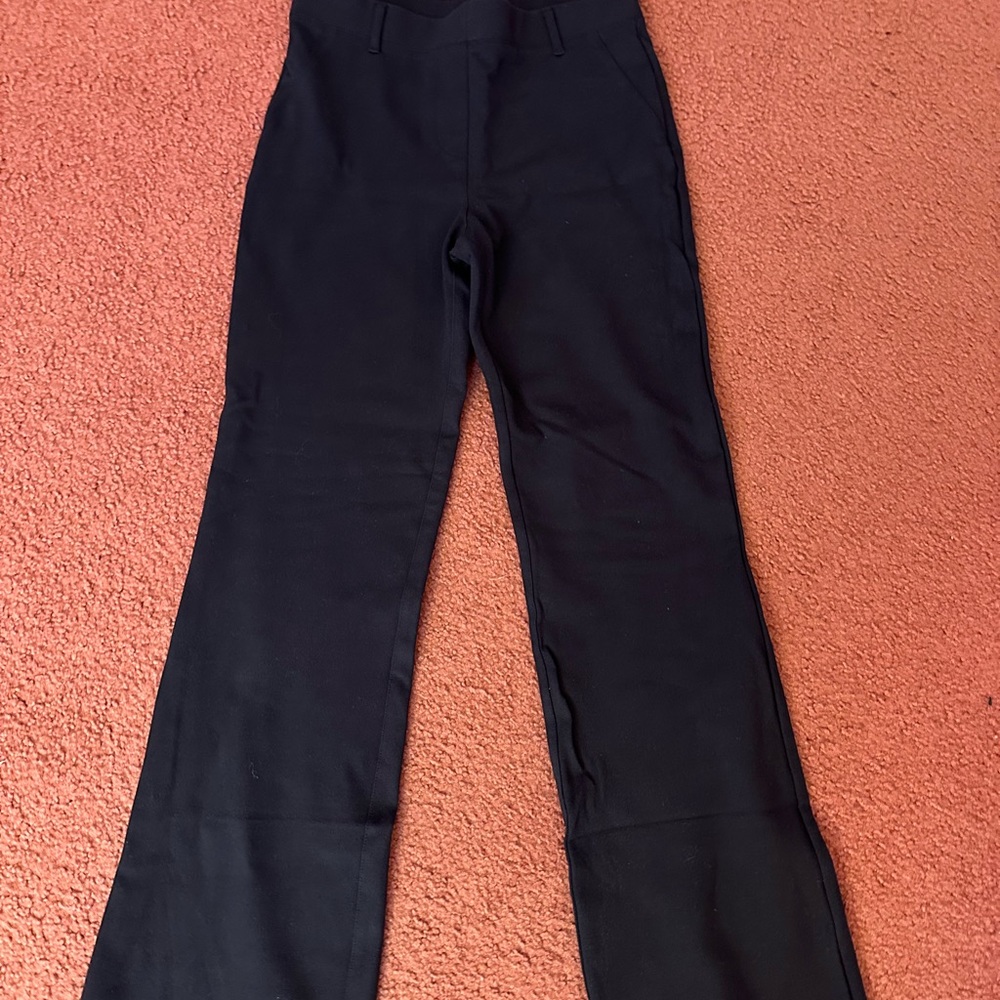 Dark Navy High-Waisted Flare Pants